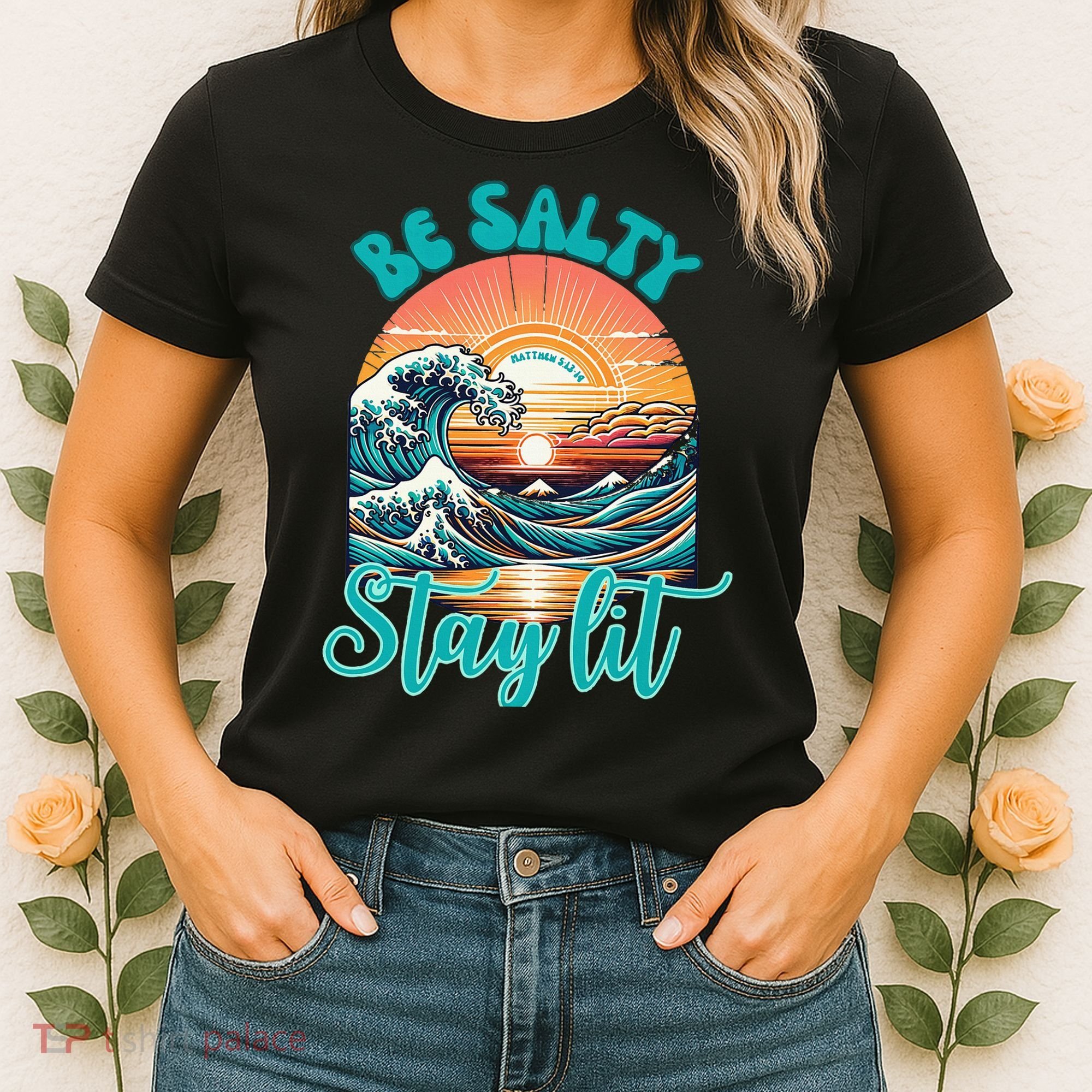 Summer Beach Be Salty Stay Lit Matthew 51314 Women's T-Shirt