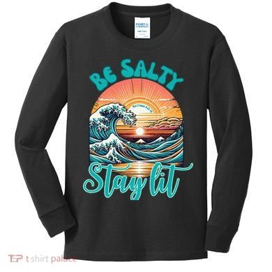 Summer Beach Be Salty Stay Lit Matthew 51314 Kids Long Sleeve Shirt