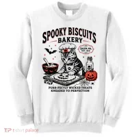 Spooky Biscuits Bakery Cat Halloween Treats Sweatshirt thumb 0