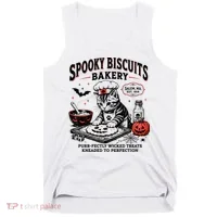 Spooky Biscuits Bakery Cat Halloween Treats Tank Top thumb 0