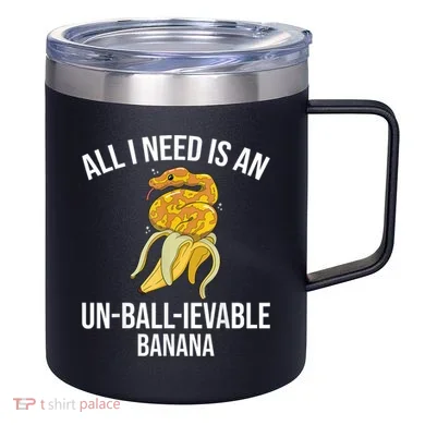 Snake Banana Ball Python 12oz Stainless Steel Coffee Mug