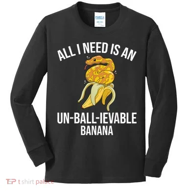 Snake Banana Ball Python Kids Long Sleeve Shirt