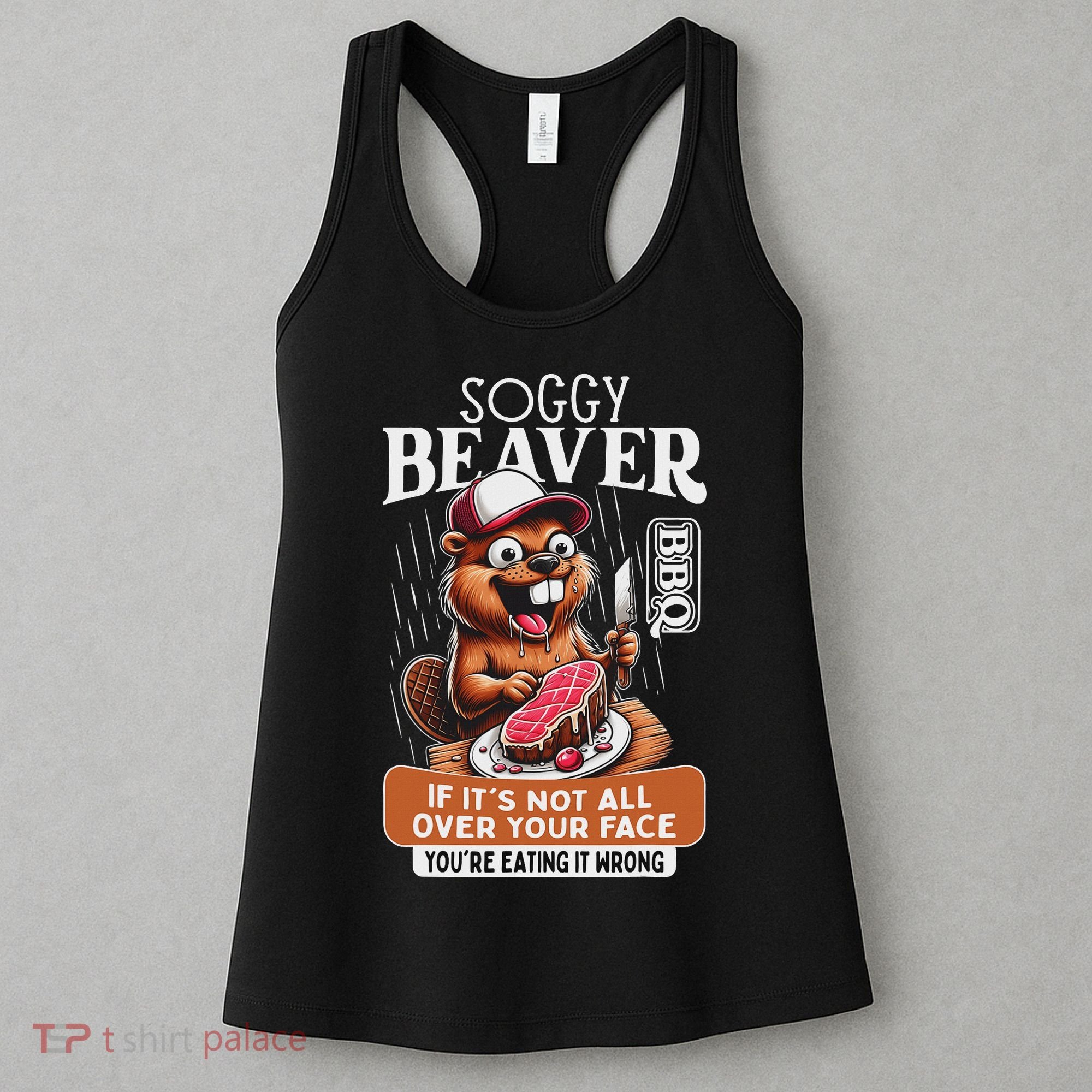 Soggy Beaver Barbecue Bbq Dirty Funny Humor Beaver Lover Women's Tank Top