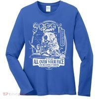 Soggy Beaver BBQ If It's Not All Over Your Face Women's Long Sleeve Shirt thumb 0