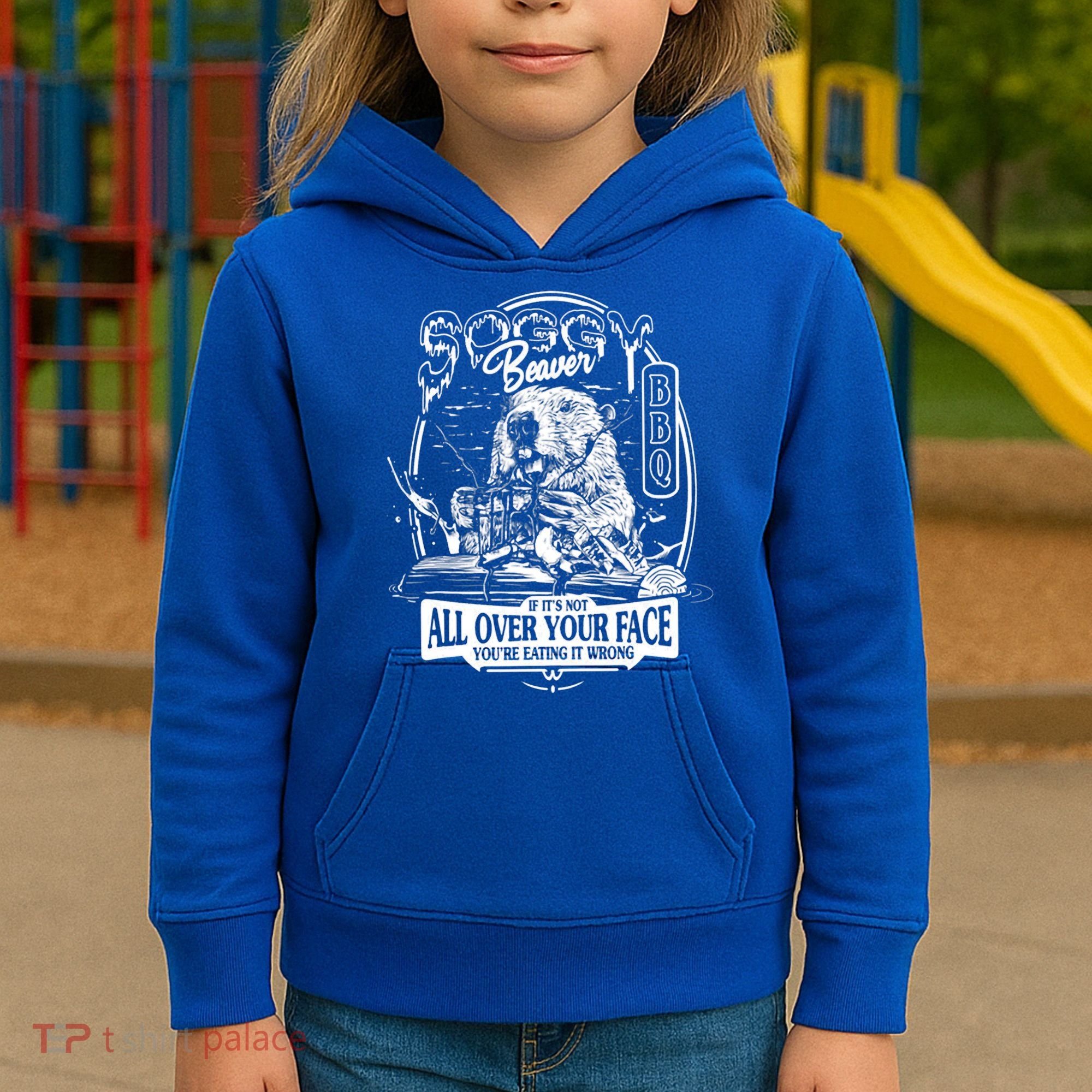 Soggy Beaver BBQ If It's Not All Over Your Face Kids Hoodie