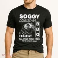 Soggy Beaver Bbq ItS Not All Over Your Face Eating It Wrong Cooling Performance Crew T-Shirt thumb 2