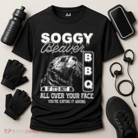 Soggy Beaver Bbq ItS Not All Over Your Face Eating It Wrong Cooling Performance Crew T-Shirt thumb 3