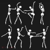 Skeleton Ballerinas Ballet Dance Cute Halloween Costume Girl Women's Hoodie thumb 2