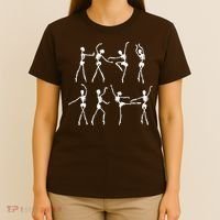 Skeleton Ballerinas Ballet Dance Cute Halloween Costume Girl T-Shirt thumb 4