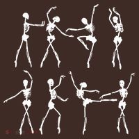 Skeleton Ballerinas Ballet Dance Cute Halloween Costume Girl Mousepad thumb 1
