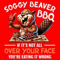 Soggy Beaver Bbq If It's Not All Over Your Face Cute Gift Santa Hat thumb 1