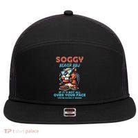 Soggy Beaver BBQ If It's Not All Over Your Face Beaver 7 Panel Mesh Trucker Snapback Hat thumb 0