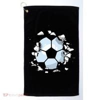 Soccer Ball Breakthrough Golf Towel thumb 0
