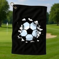 Soccer Ball Breakthrough Golf Towel thumb 1