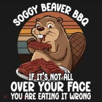Soggy Beaver BBQ If It's Not All Over Your Face Beaver Bucket Hat thumb 4