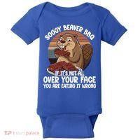 Soggy Beaver BBQ If It's Not All Over Your Face Beaver Baby Bodysuit thumb 0