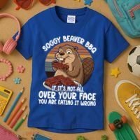Soggy Beaver BBQ If It's Not All Over Your Face Beaver Kids T-Shirt thumb 3