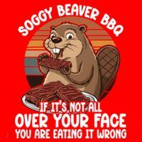 Soggy Beaver BBQ If It's Not All Over Your Face Beaver Santa Hat thumb 1