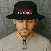 Stressed But Blessed Too Blessed To Be Stressed Bucket Hat thumb 2