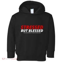 Stressed But Blessed Too Blessed To Be Stressed Toddler Hoodie thumb 0