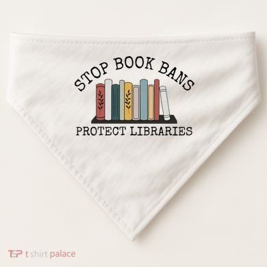 Stop Book Bans Librarian USA-Made Doggie Bandana