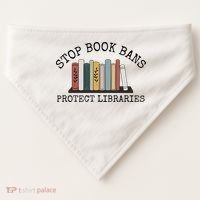 Stop Book Bans Librarian USA-Made Doggie Bandana thumb 0