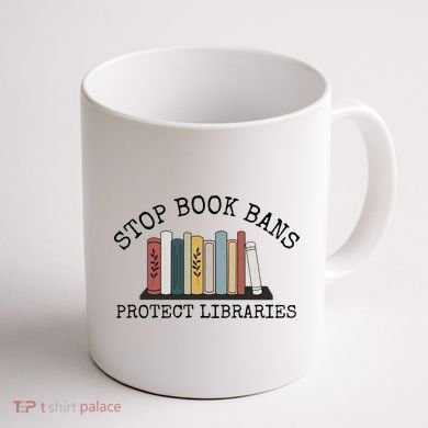 Stop Book Bans Librarian Coffee Mug back