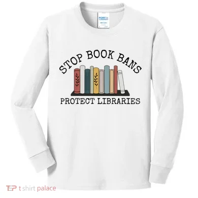 Stop Book Bans Librarian Kids Long Sleeve Shirt