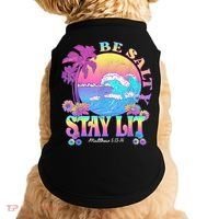 Summer Beach Be Salty Stay Lit Matthew 5:13 14 Doggie Tank thumb 0
