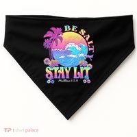 Summer Beach Be Salty Stay Lit Matthew 5:13 14 USA-Made Doggie Bandana thumb 0