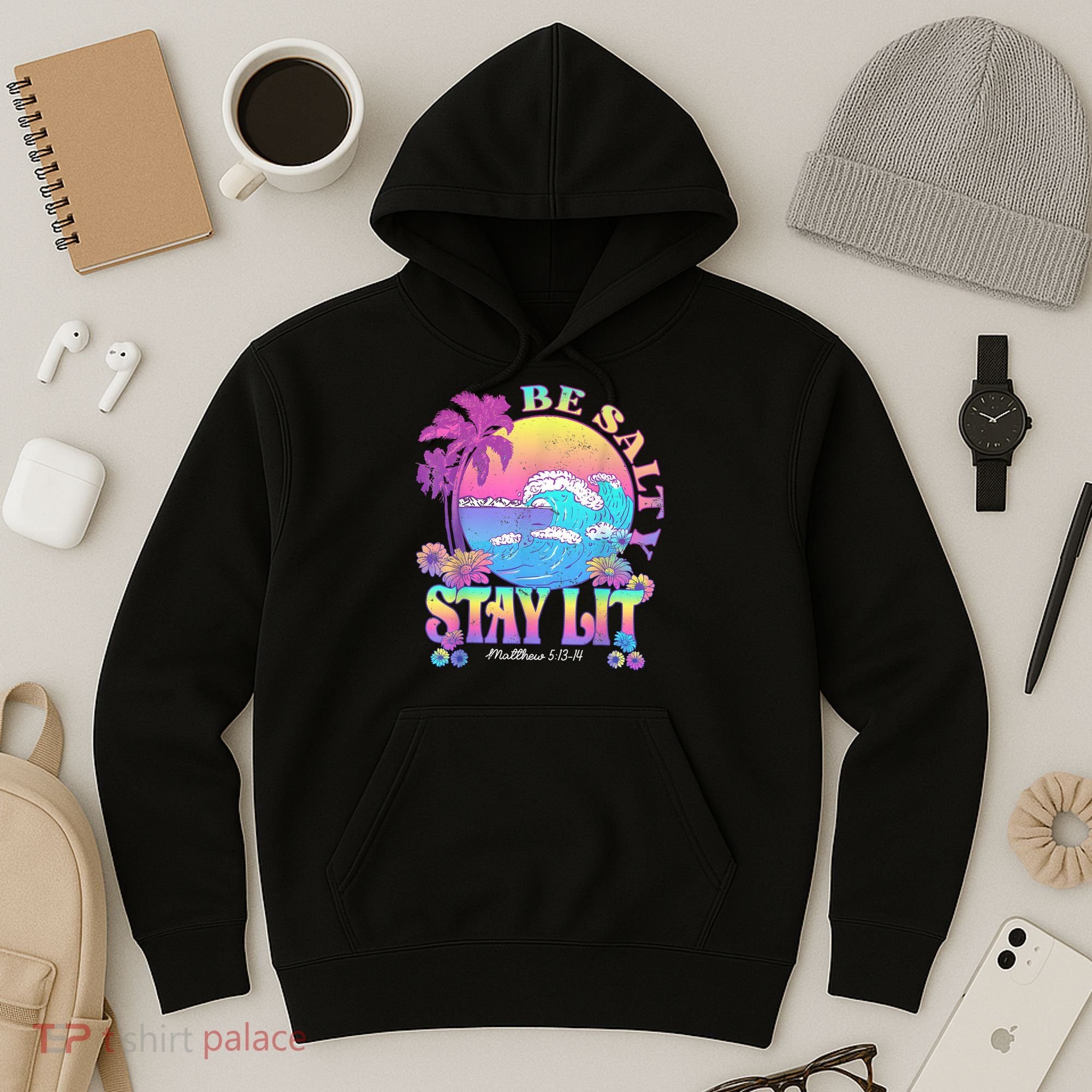 Summer Beach Be Salty Stay Lit Matthew 5:13 14 Hoodie