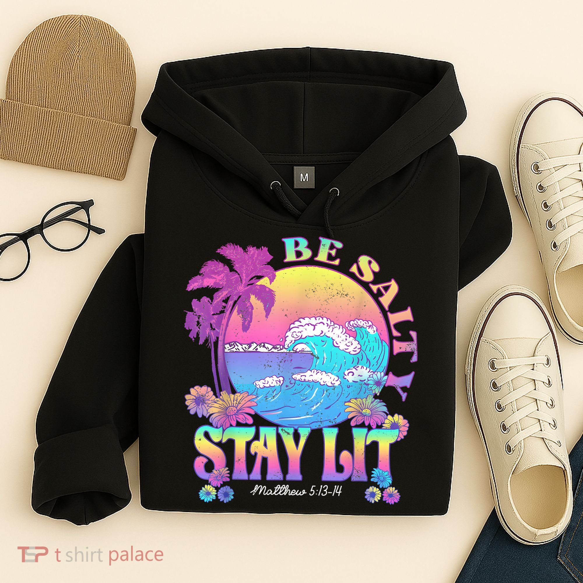 Summer Beach Be Salty Stay Lit Matthew 5:13 14 Hoodie