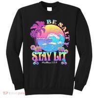 Summer Beach Be Salty Stay Lit Matthew 5:13 14 Sweatshirt thumb 0
