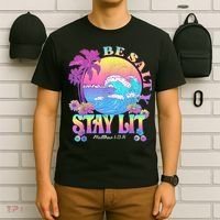 Summer Beach Be Salty Stay Lit Matthew 5:13 14 T-Shirt thumb 6