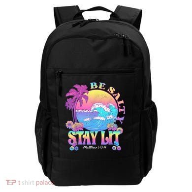 Summer Beach Be Salty Stay Lit Matthew 5:13 14 Backpack