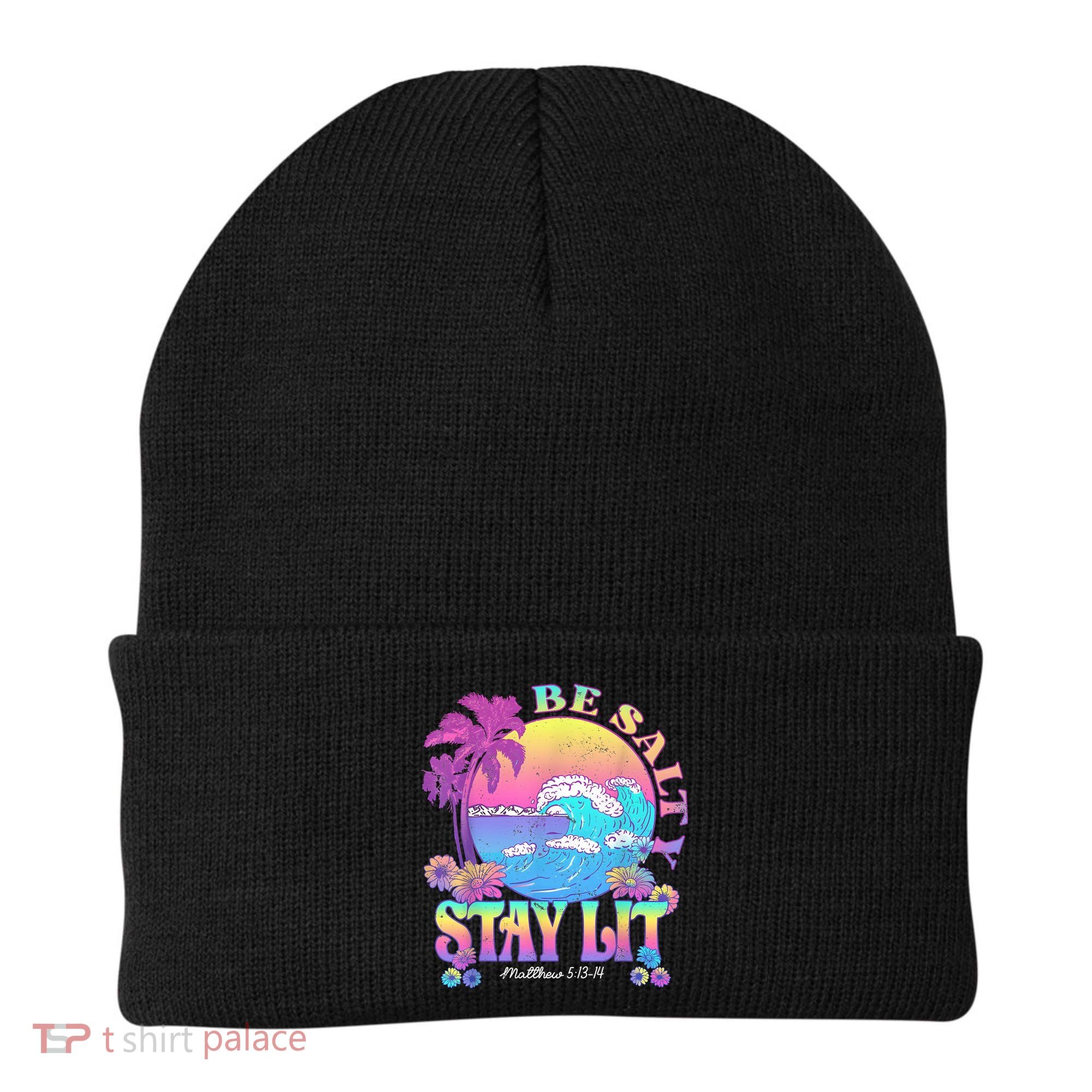Summer Beach Be Salty Stay Lit Matthew 5:13 14 Beanie