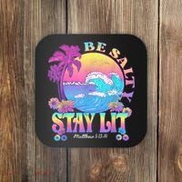 Summer Beach Be Salty Stay Lit Matthew 5:13 14 Coaster thumb 0