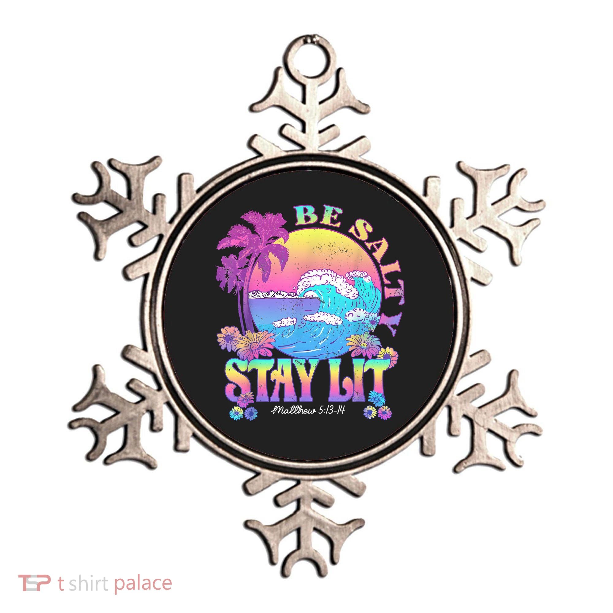 Summer Beach Be Salty Stay Lit Matthew 5:13 14 Ornament