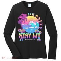 Summer Beach Be Salty Stay Lit Matthew 5:13 14 Women's Long Sleeve Shirt thumb 0