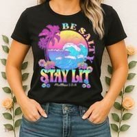 Summer Beach Be Salty Stay Lit Matthew 5:13 14 Women's T-Shirt thumb 2