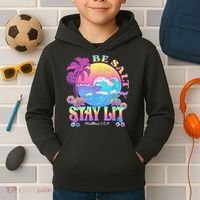 Summer Beach Be Salty Stay Lit Matthew 5:13 14 Kids Hoodie thumb 2