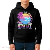 Summer Beach Be Salty Stay Lit Matthew 5:13 14 Kids Hoodie thumb 4
