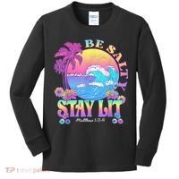 Summer Beach Be Salty Stay Lit Matthew 5:13 14 Kids Long Sleeve Shirt thumb 0