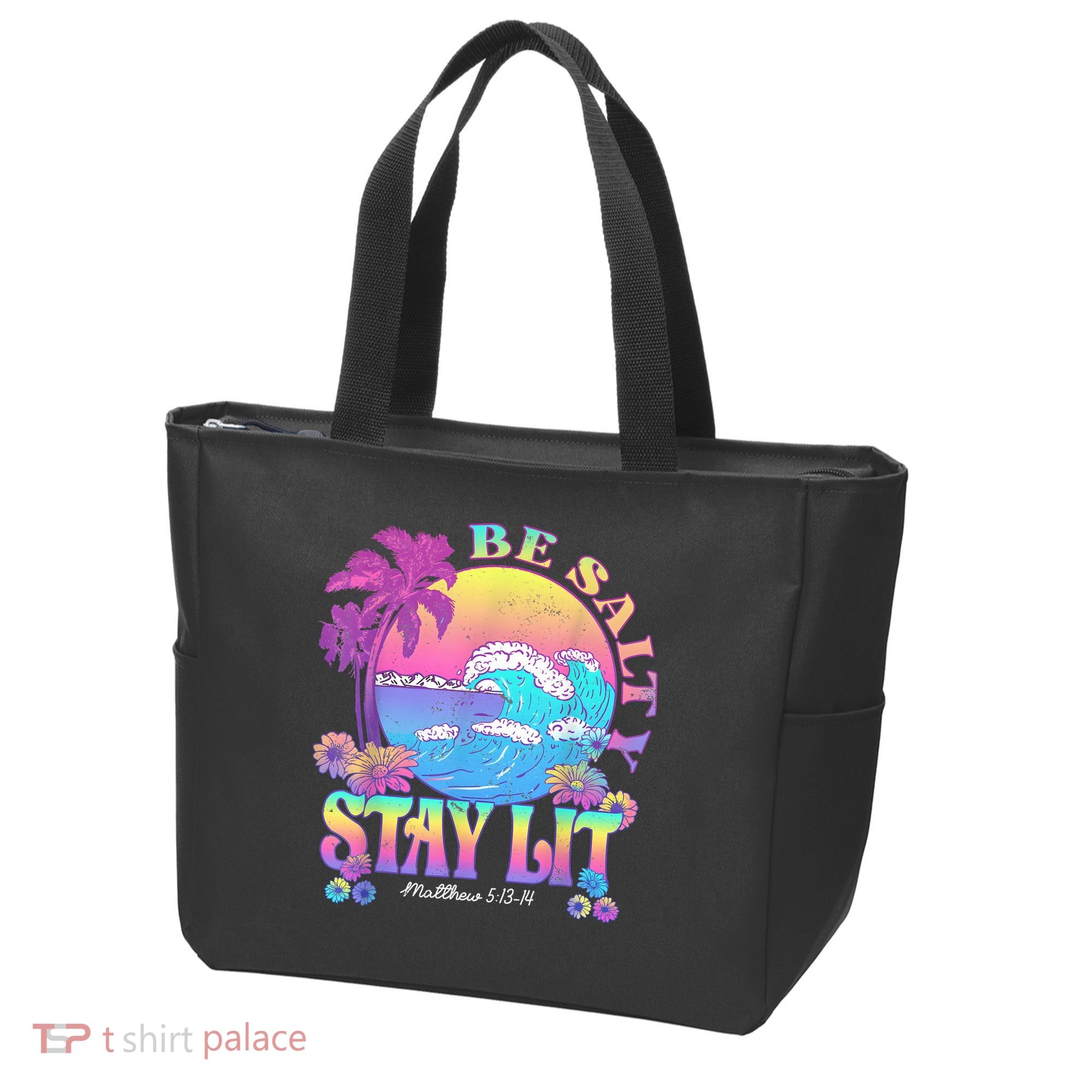 Summer Beach Be Salty Stay Lit Matthew 5:13 14 Tote Bag