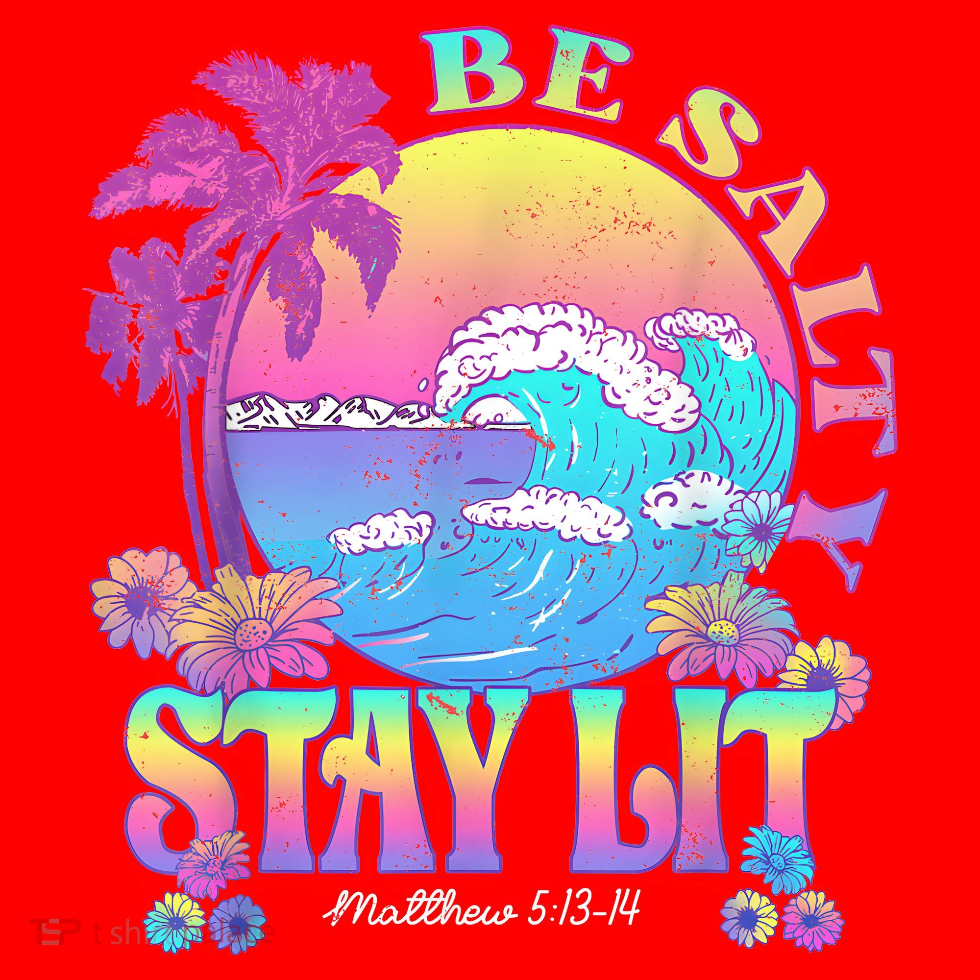 Summer Beach Be Salty Stay Lit Matthew 5:13 14 Santa Hat