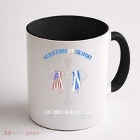 Scottish By Blood American By Birth Cross Flag Coffee Mug thumb 1