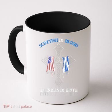 Scottish By Blood American By Birth Cross Flag Coffee Mug