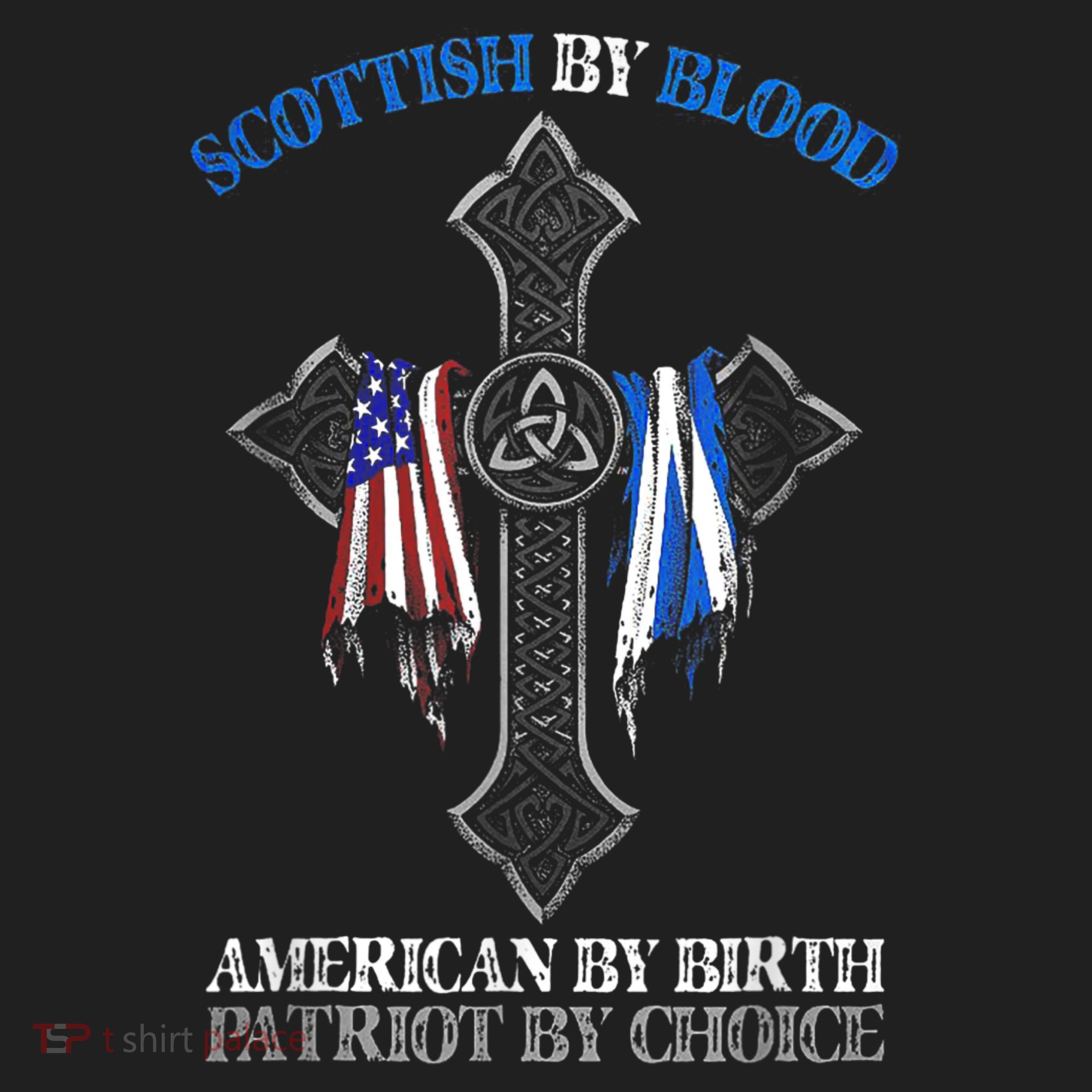 Scottish By Blood American By Birth Cross Flag Tumbler