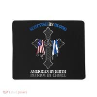 Scottish By Blood American By Birth Cross Flag Mousepad thumb 0