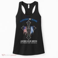 Scottish By Blood American By Birth Cross Flag Women's Tank Top thumb 0